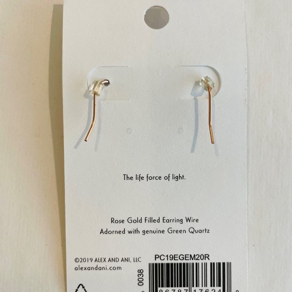 Alex and Ani Green Quartz Earrings rose gold, drop,dangle - Picture 10 of 12
